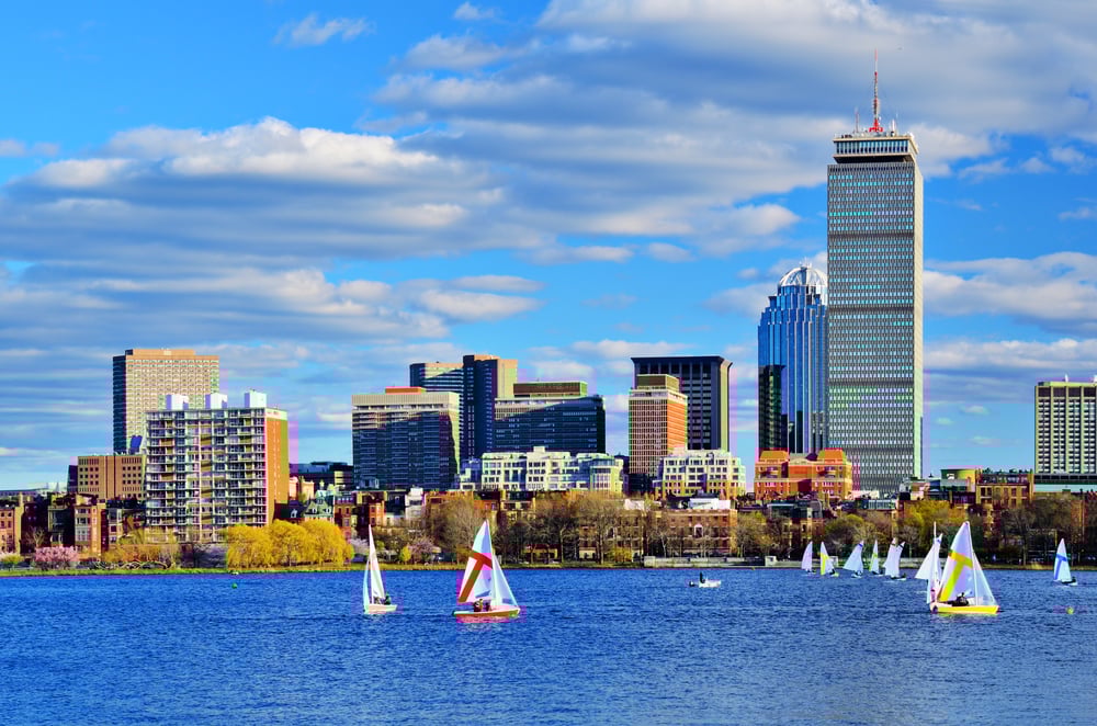 Boston, Massachusetts Skyline at Back Bay district. Boston, Massachusetts Skyline at Back Bay district.